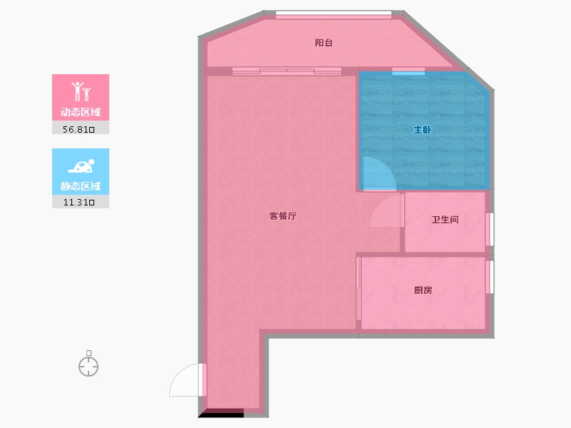 广东省-广州市-黄沙头村民公寓-62.00-户型库-动静分区