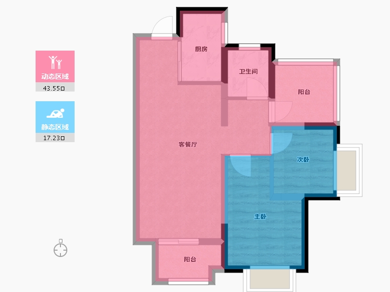 广东省-广州市-龙湖当代·春江悦茗ΜΟΜΛ-53.18-户型库-动静分区