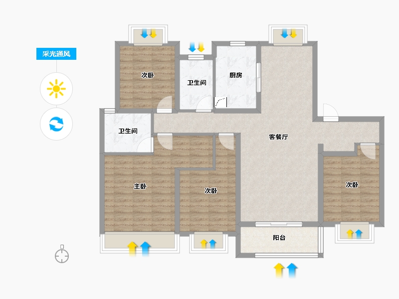 上海-上海市-龙信御澜天樾-110.01-户型库-采光通风