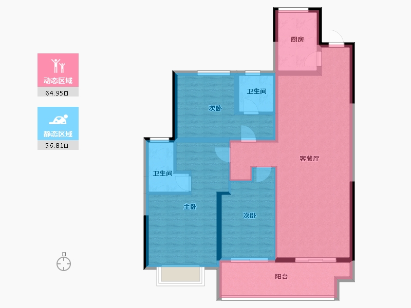 江苏省-常州市-金桐花苑-109.61-户型库-动静分区