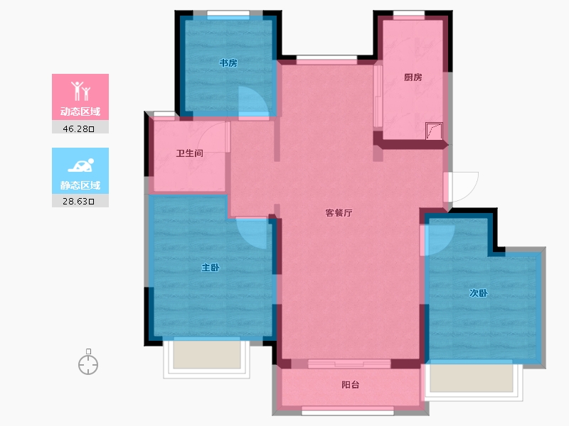 山东省-济南市-中国铁建花语拾光-77.38-户型库-动静分区