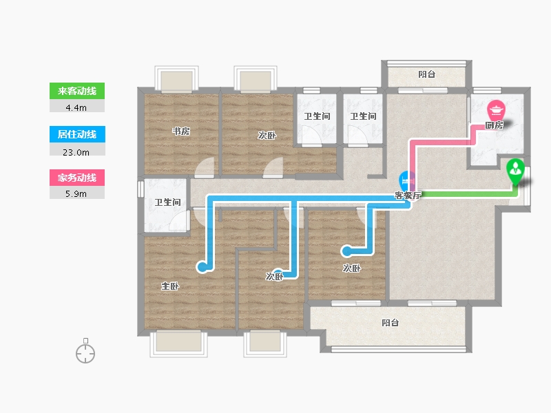 福建省-泉州市-惠安金龙华庭-128.32-户型库-动静线