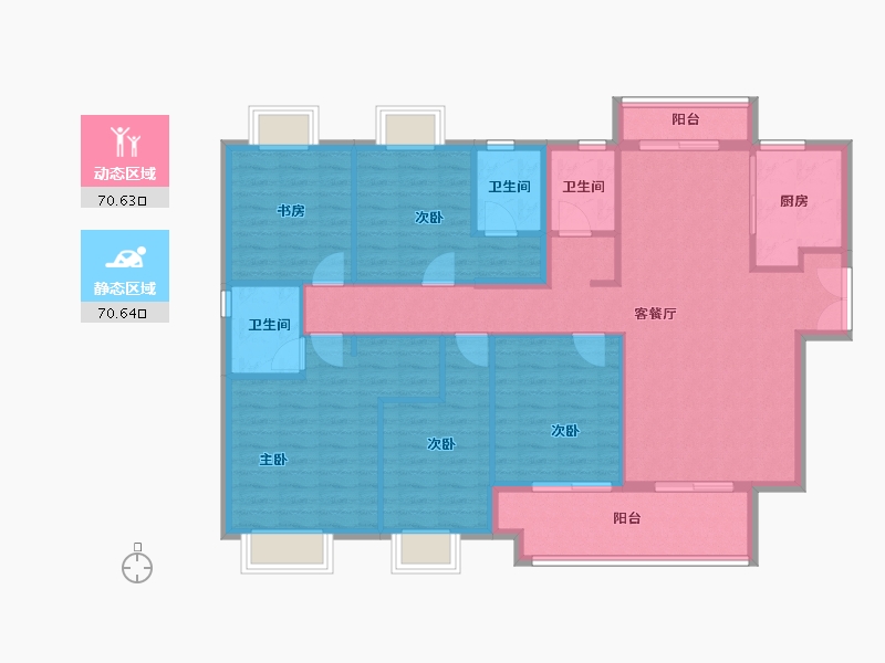 福建省-泉州市-惠安金龙华庭-128.32-户型库-动静分区