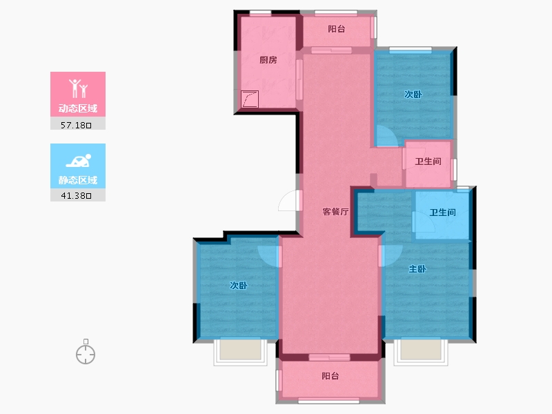 湖南省-长沙市-建发电建·江山悦-86.53-户型库-动静分区