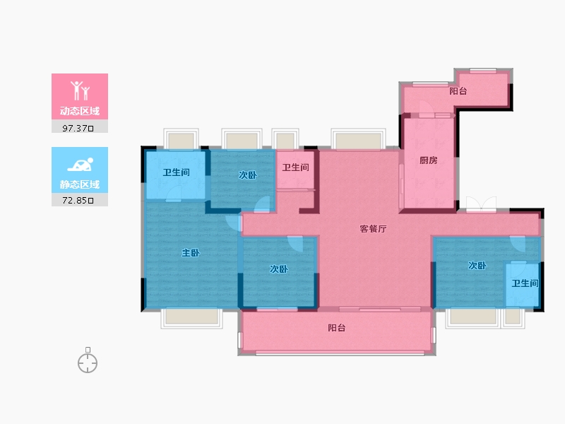 江苏省-常州市-碧桂园燕山汇-153.60-户型库-动静分区