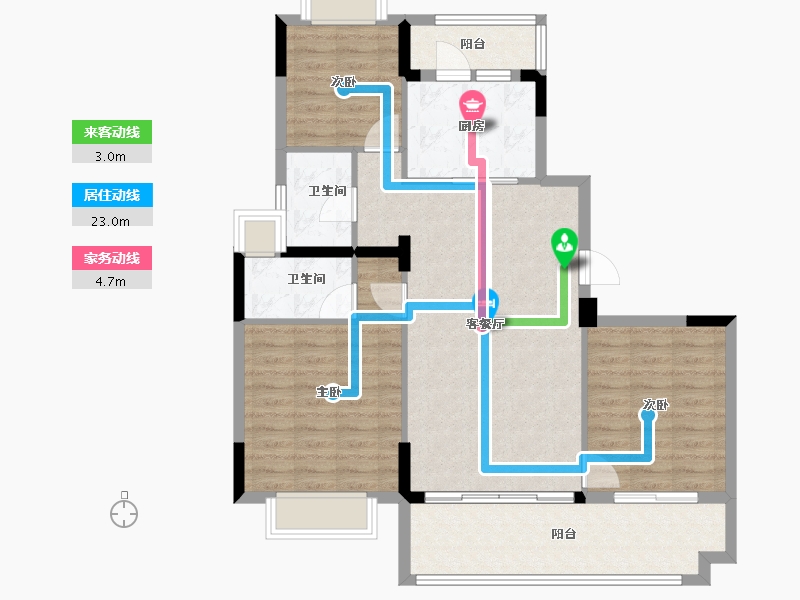 江苏省-常州市-碧桂园燕山汇-96.00-户型库-动静线