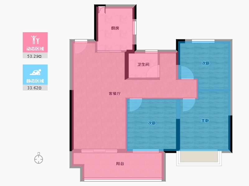 江苏省-常州市-中梁中南拾光印-77.60-户型库-动静分区