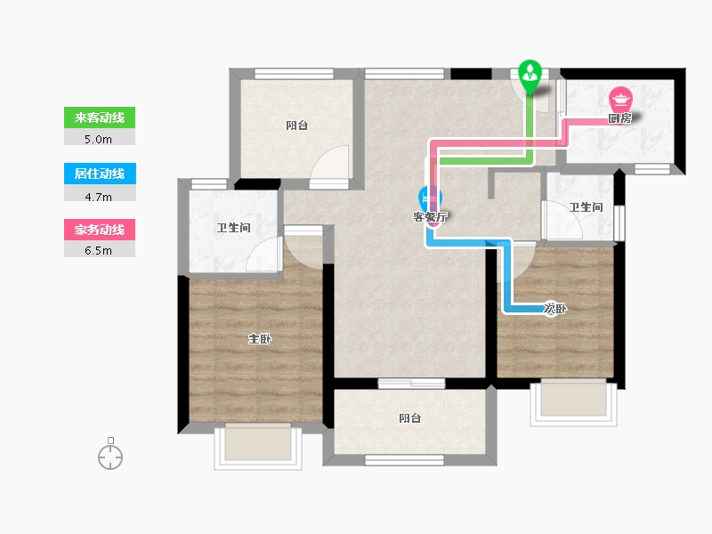 广东省-珠海市-高新宝龙城-70.14-户型库-动静线