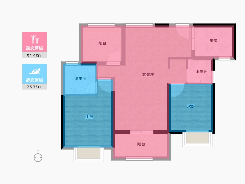 广东省-珠海市-高新宝龙城-70.14-户型库-动静分区