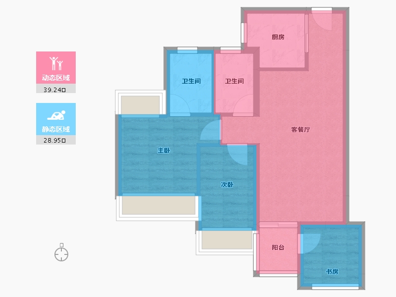 广东省-广州市-雅居乐花城雅郡-60.26-户型库-动静分区