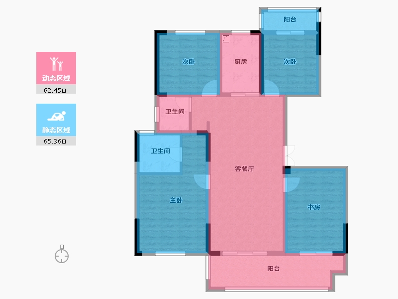 江苏省-常州市-随园金麟府-114.40-户型库-动静分区