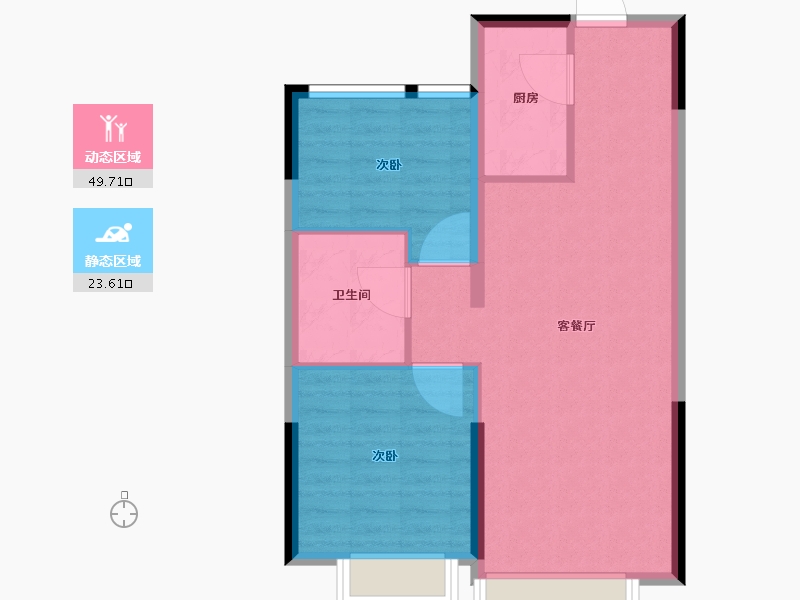 辽宁省-大连市-富力东堤湾畔-66.40-户型库-动静分区