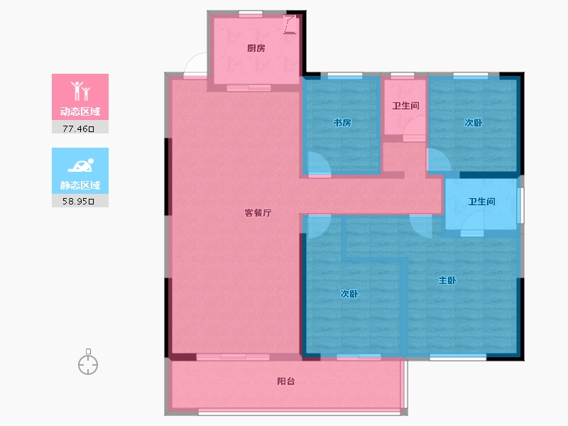 江苏省-常州市-随园金麟府-122.39-户型库-动静分区