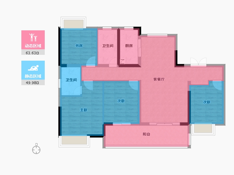 浙江省-杭州市-鸥鹏湾-101.60-户型库-动静分区