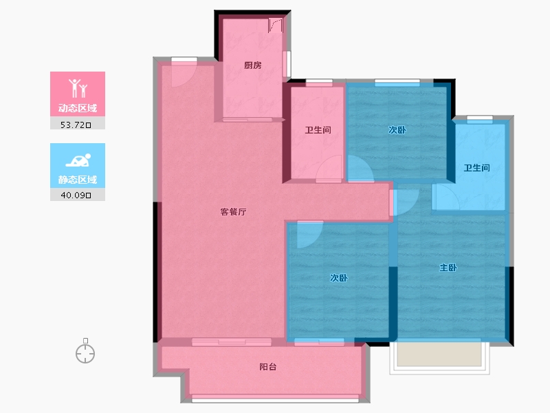 江苏省-常州市-中梁中南拾光印-84.01-户型库-动静分区