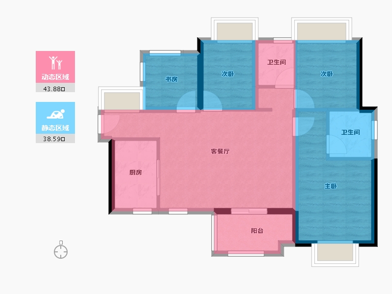 广东省-广州市-龙湖当代·春江悦茗ΜΟΜΛ-73.18-户型库-动静分区