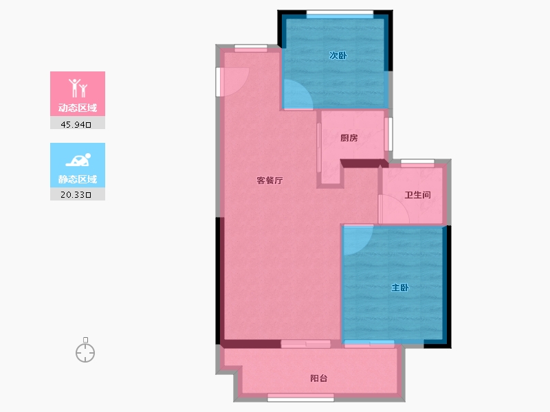 浙江省-宁波市-中南耀悦云庭-59.83-户型库-动静分区