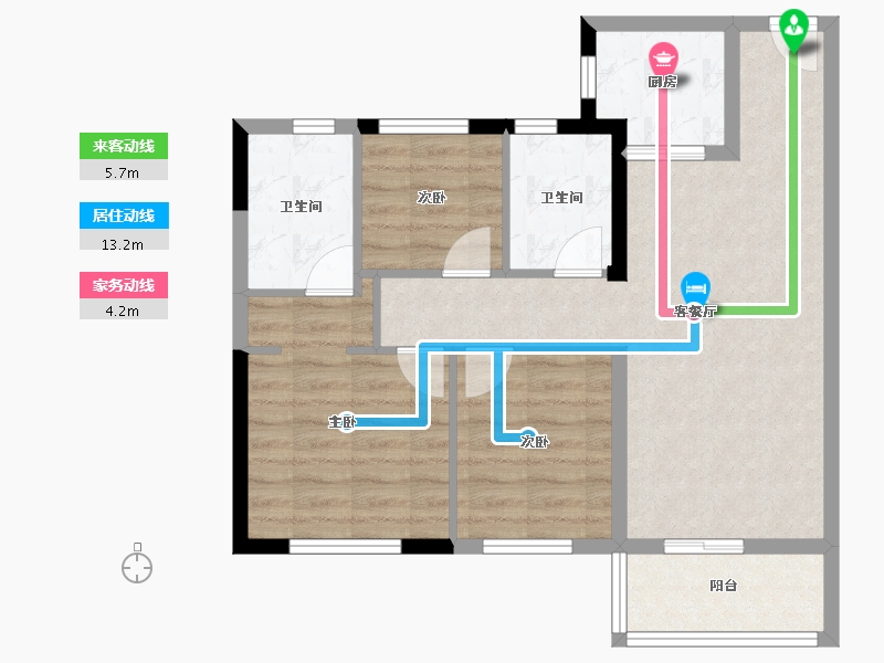 福建省-泉州市-泉州世茂城-71.07-户型库-动静线