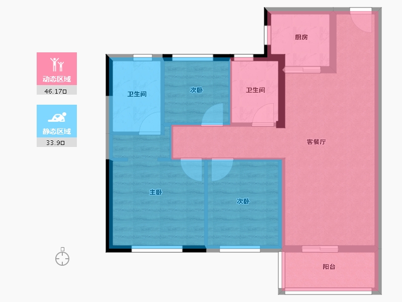 福建省-泉州市-泉州世茂城-71.07-户型库-动静分区