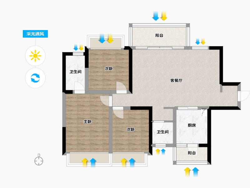 四川省-成都市-领地悦府-98.00-户型库-采光通风