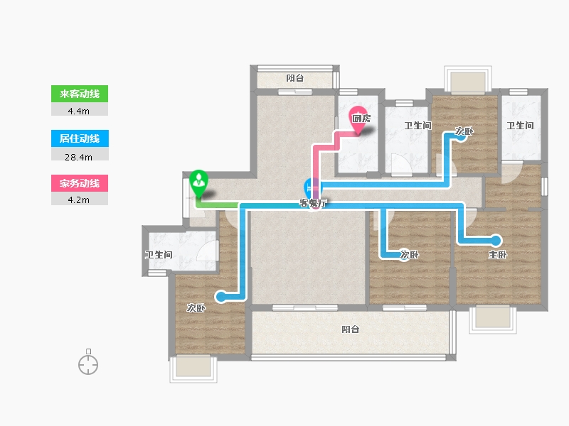 福建省-泉州市-惠安金龙华庭-113.01-户型库-动静线