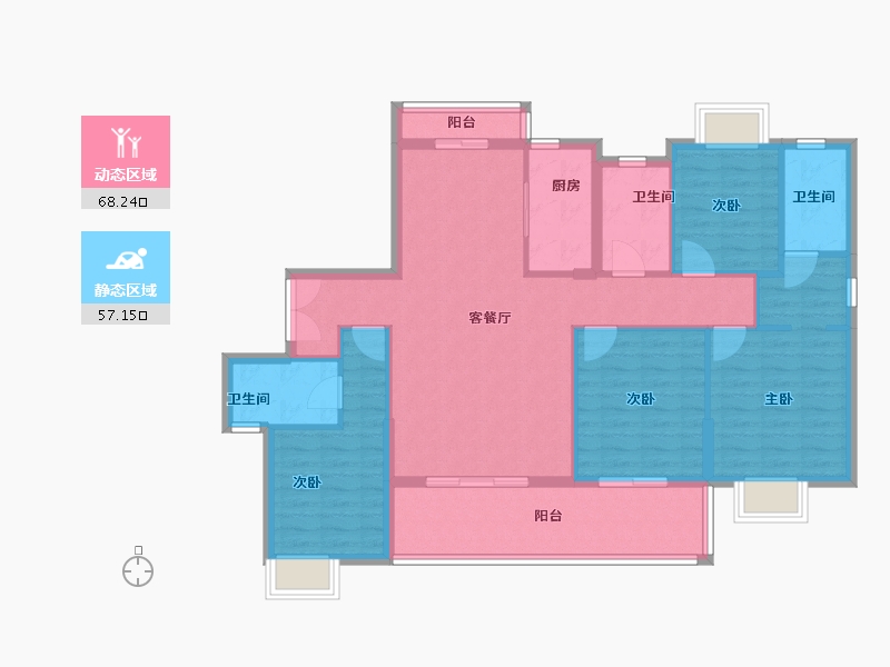 福建省-泉州市-惠安金龙华庭-113.01-户型库-动静分区