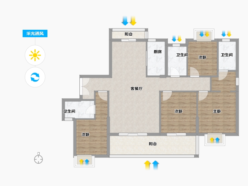 福建省-泉州市-惠安金龙华庭-113.01-户型库-采光通风