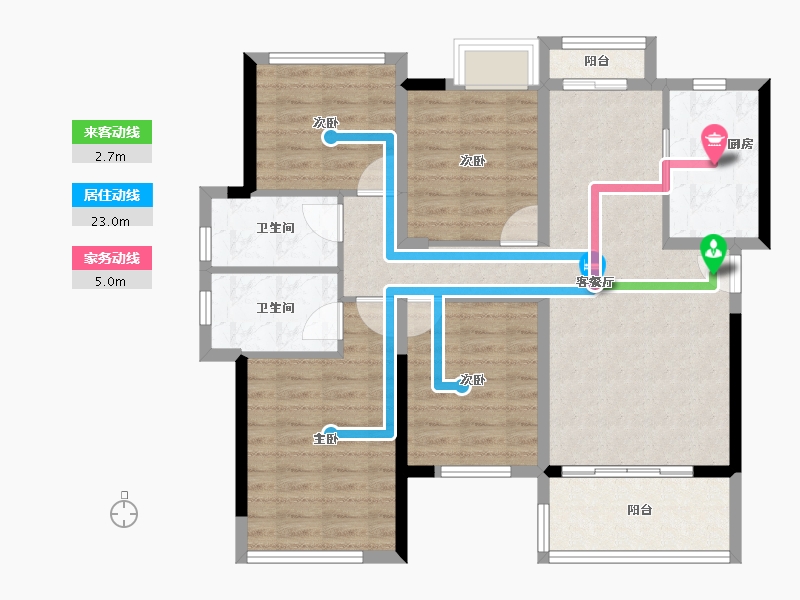 福建省-泉州市-泉州世茂城-94.36-户型库-动静线