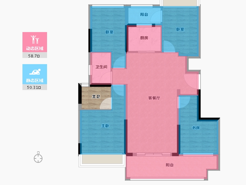 福建省-泉州市-美的云玺台-101.61-户型库-动静分区