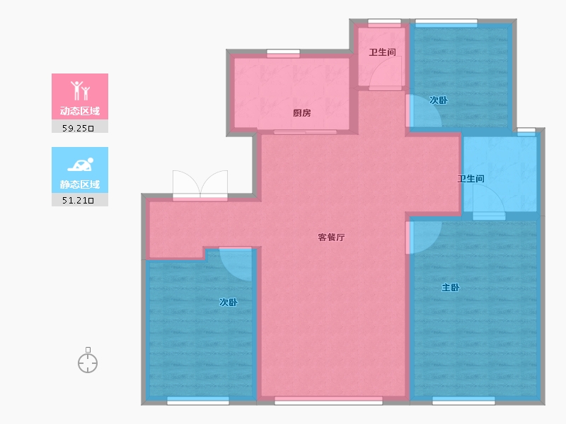 辽宁省-大连市-融创海逸长洲-100.01-户型库-动静分区