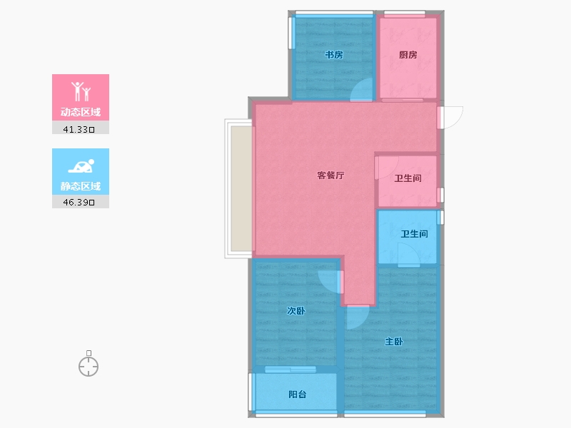 浙江省-宁波市-保利·天悦(三期)-78.77-户型库-动静分区