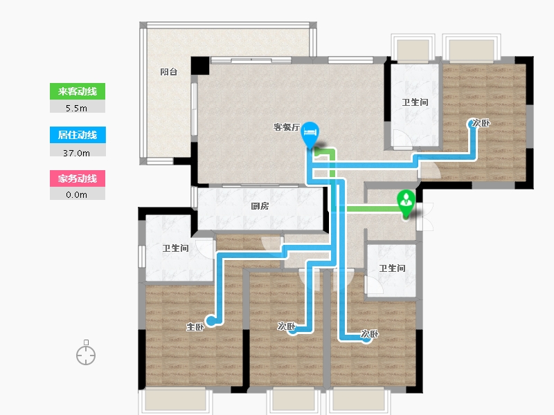 浙江省-杭州市-鸥鹏湾-125.86-户型库-动静线