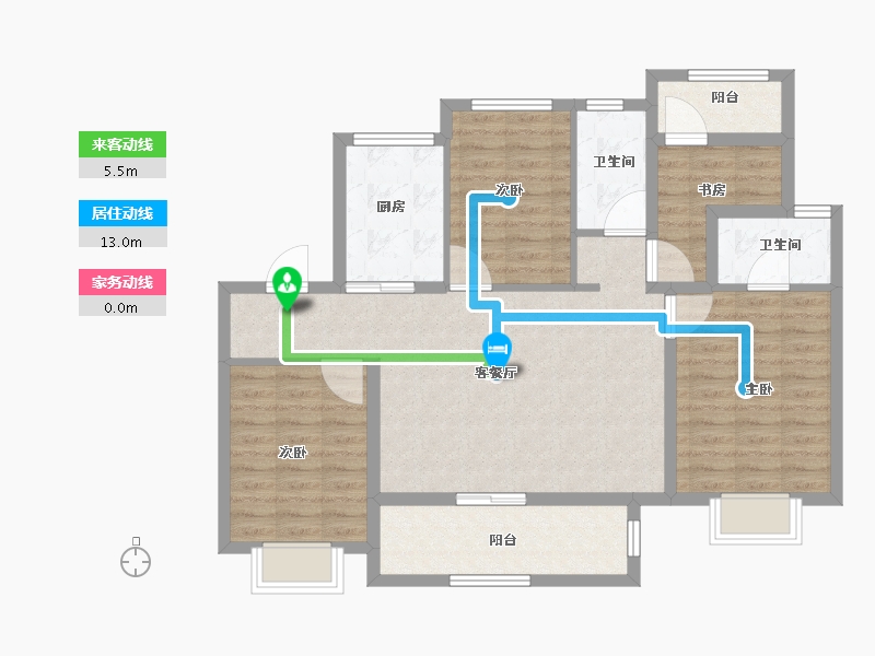 江苏省-苏州市-碧桂园云栖隐山-96.03-户型库-动静线