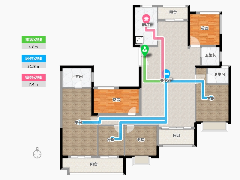 湖南省-长沙市-建工·象山国际-190.40-户型库-动静线