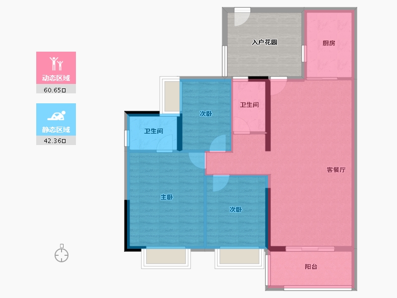 广东省-广州市-保利西悦湾-104.68-户型库-动静分区