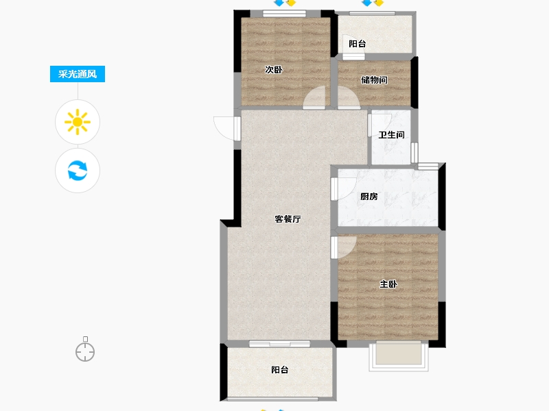 浙江省-宁波市-明洲锦绣桃源-78.87-户型库-采光通风