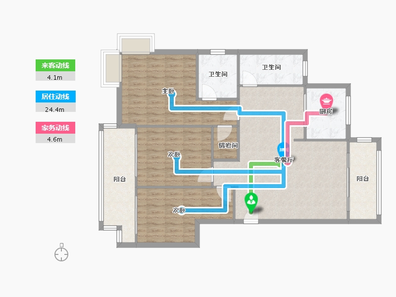 湖北省-武汉市-新绿美地社区-115.00-户型库-动静线