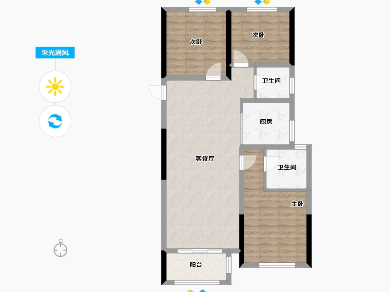 湖南省-长沙市-澳海望洲府-87.76-户型库-采光通风