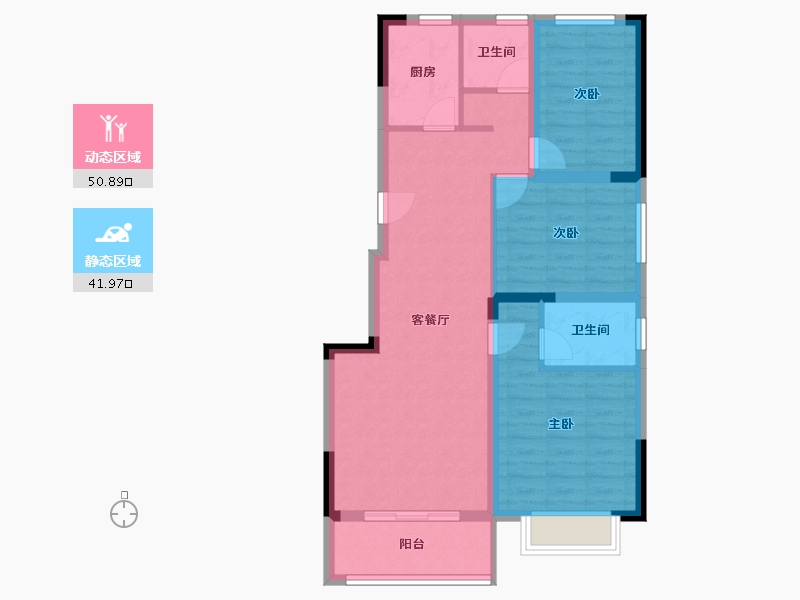 浙江省-宁波市-宝龙东望-82.96-户型库-动静分区