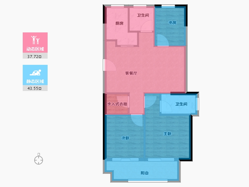 浙江省-宁波市-中南耀悦云庭-73.47-户型库-动静分区