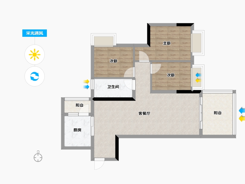 贵州省-贵阳市-广大城-78.70-户型库-采光通风