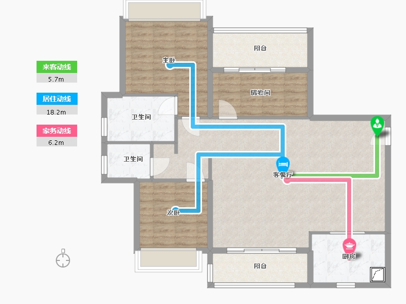 广西壮族自治区-崇左市-锦绣东方小区-107.00-户型库-动静线