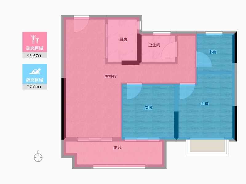 浙江省-宁波市-中南耀悦云庭-65.28-户型库-动静分区