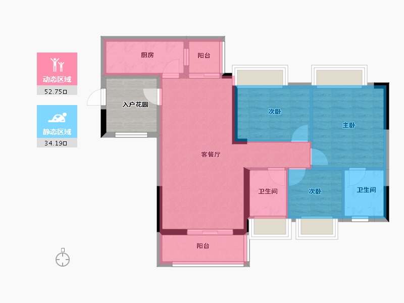 广东省-广州市-保利西悦湾-83.99-户型库-动静分区