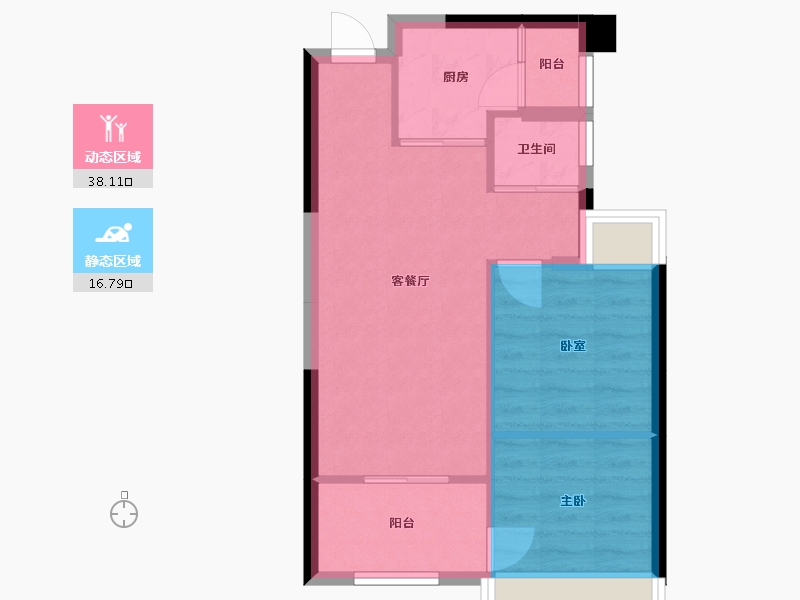 湖南省-常德市-城投·蓉国新坊-58.00-户型库-动静分区