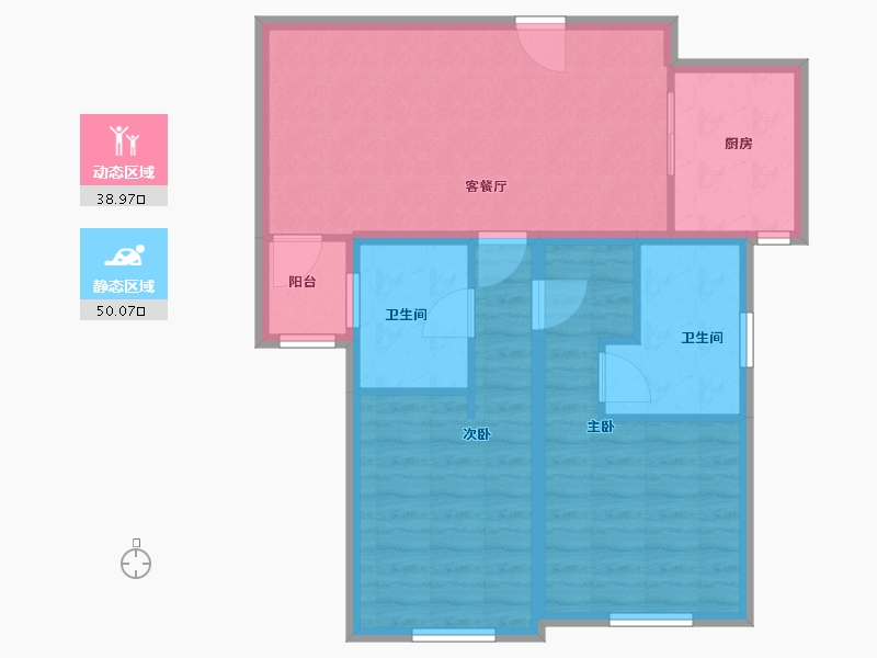 上海-上海市-铭德传奇·漪景庭-79.71-户型库-动静分区