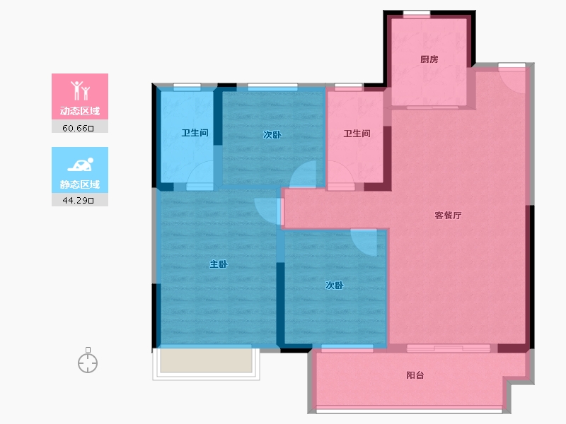 江苏省-常州市-中梁中南拾光印-94.40-户型库-动静分区