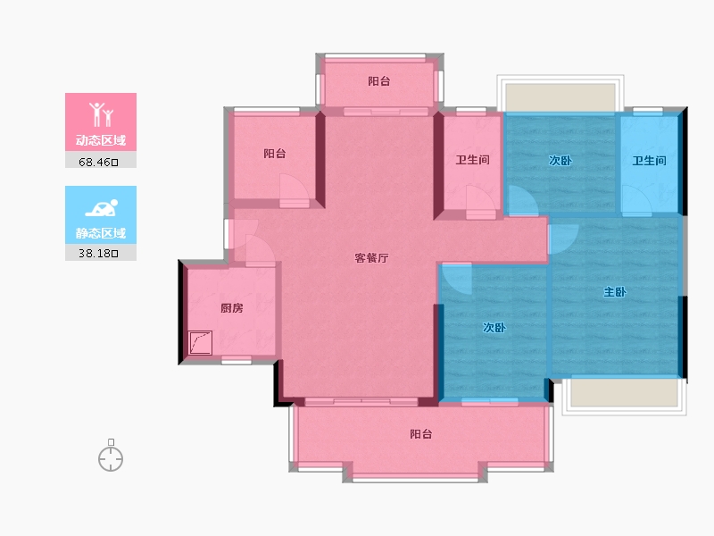 广东省-惠州市-隆生仲恺花园-97.00-户型库-动静分区