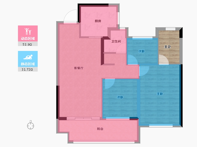 福建省-泉州市-安溪金辉优步学府-81.60-户型库-动静分区