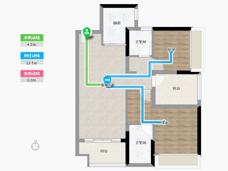 广东省-佛山市-招商悦府-72.55-户型库-动静线